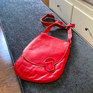 Red leather purse